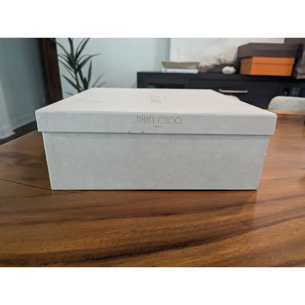 Jimmy Choo Empty Shoe Box With Lid & Tissue Paper 14 x 14 x 5.25